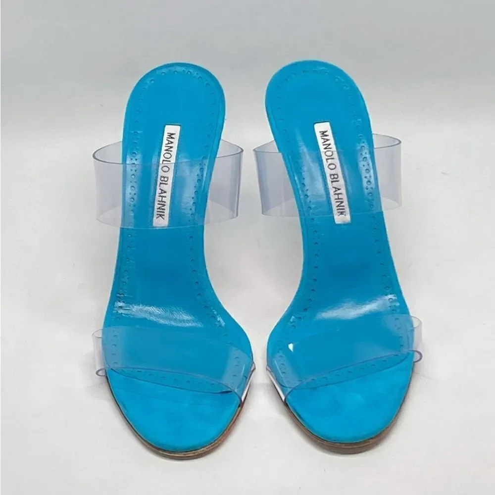 Manolo Blahnik Scolto 90MM PVC Mules size 38